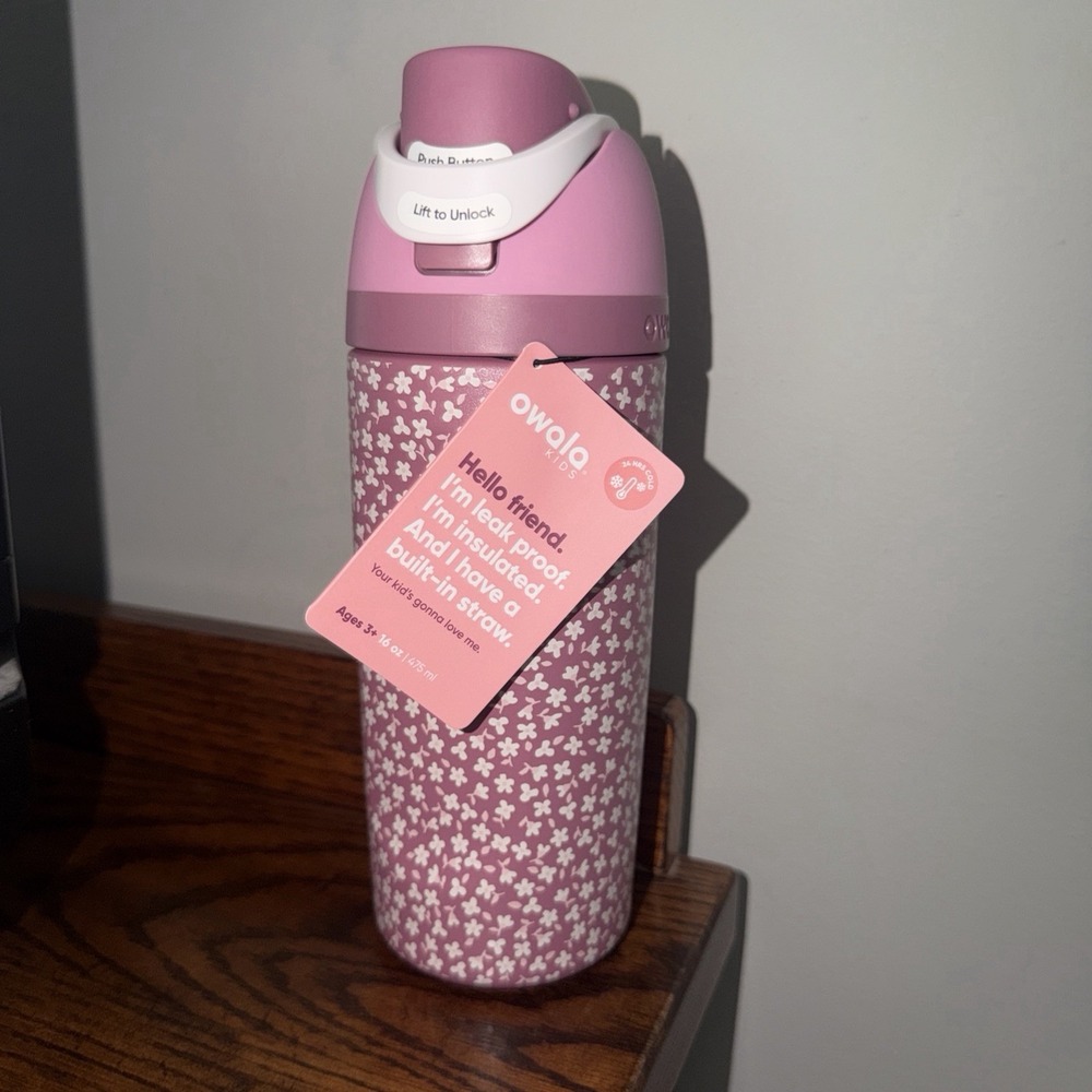 Owala ITTY BITTY BOUQUET 16 oz Cat & Jack kid FreeSip Water Bottle Pink Flowers